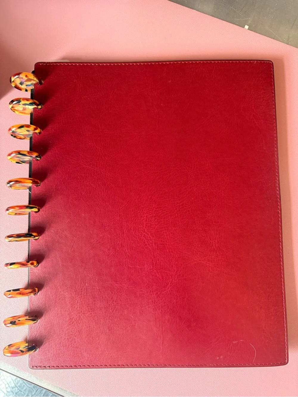 Levenger Red Leather Notebook w/upgraded circa discs - Picture 1 of 12